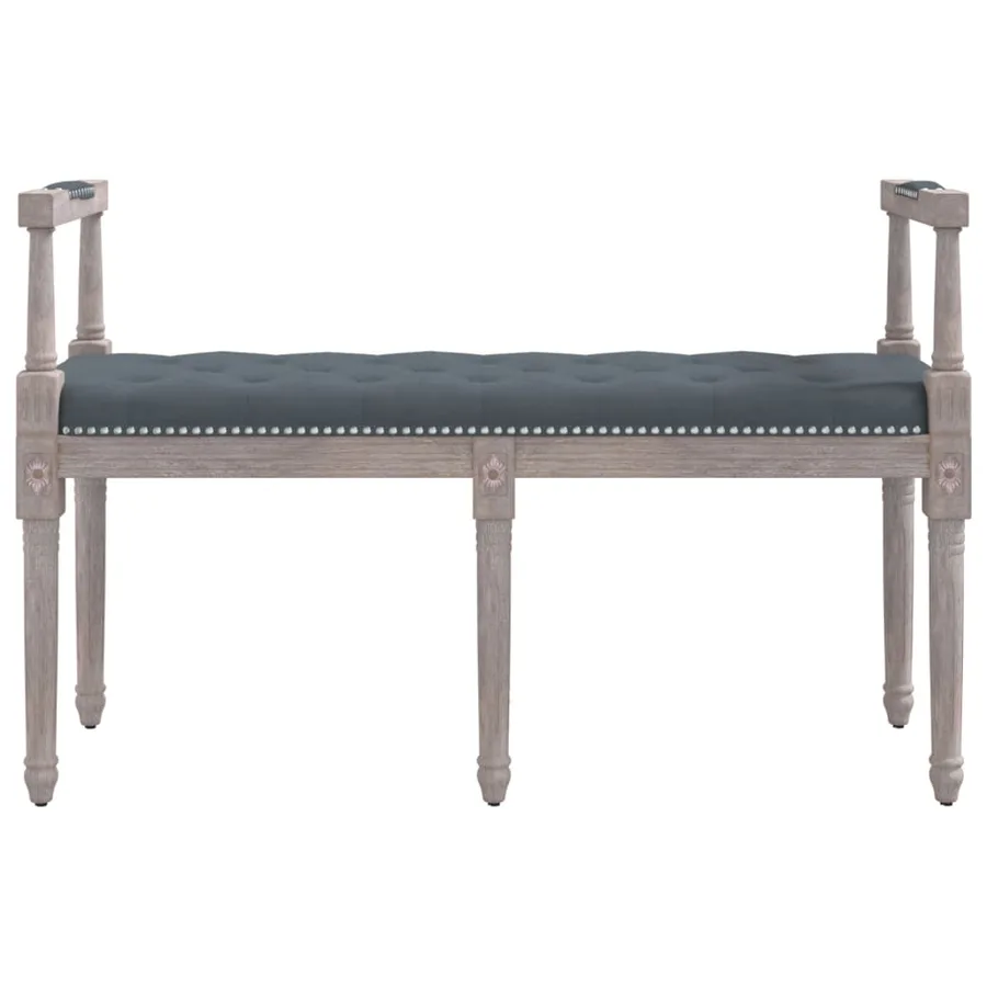 Banc Gris foncé 110x40x70 cm Velours - 3