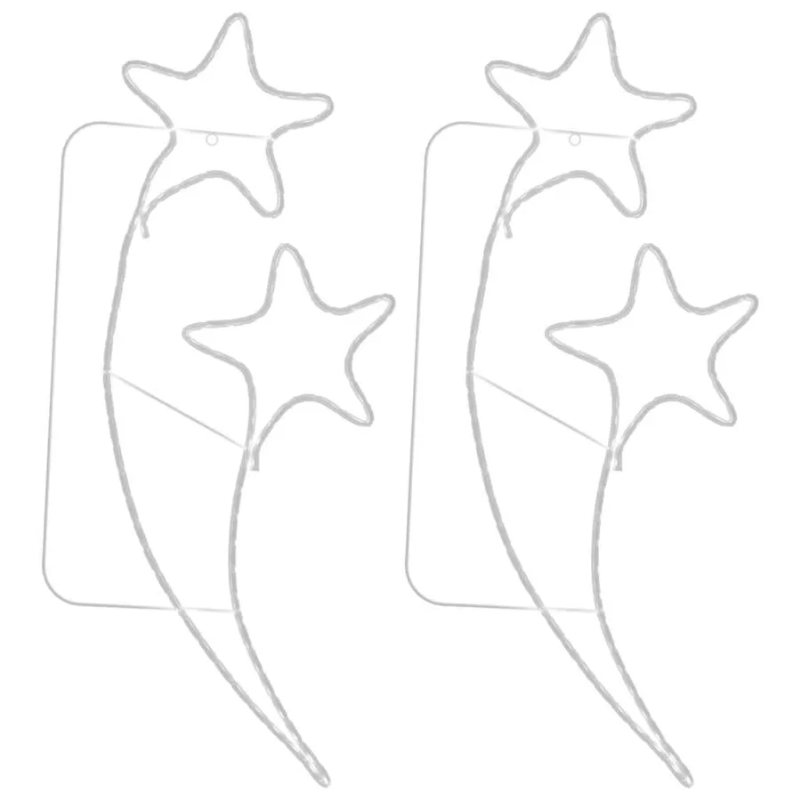 Guirlandes lumineuses en forme d'étoile 2 pcs Blanc chaud - 5