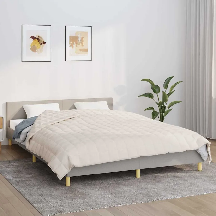 Couverture lestée Crème clair 200x225 cm 13 kg Tissu