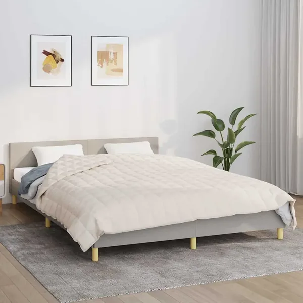 Couverture lestée Crème clair 200x225 cm 13 kg Tissu