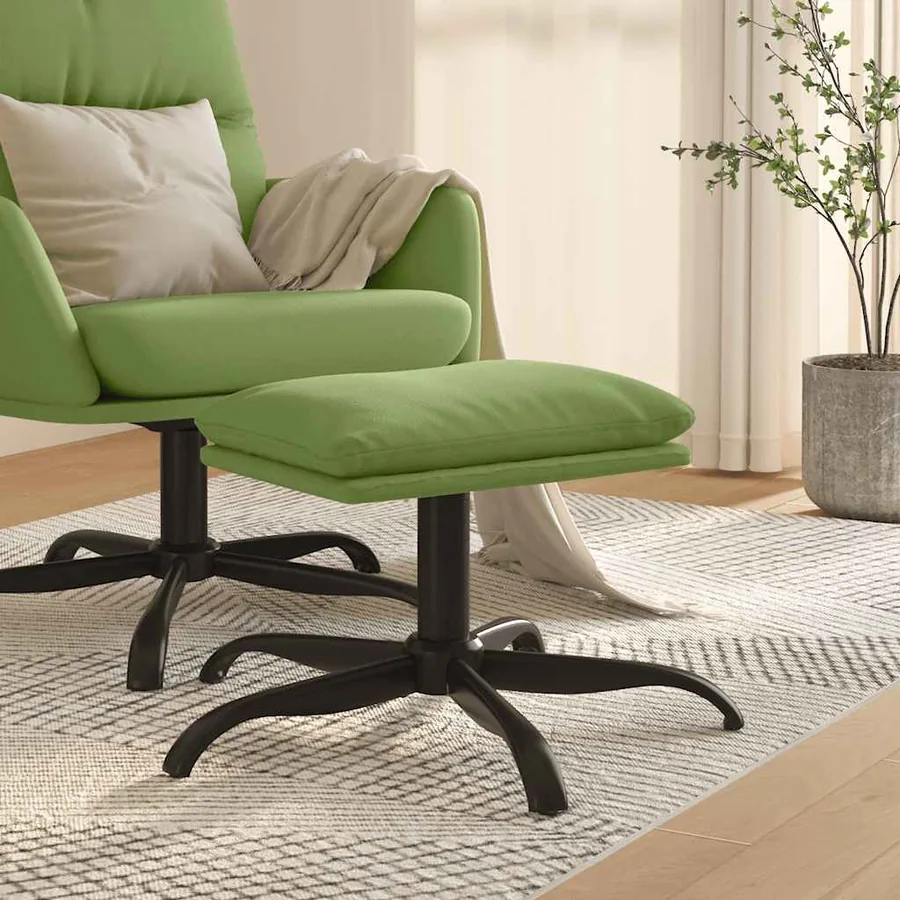 Repose-pied Vert clair 60x60x36 cm Velours