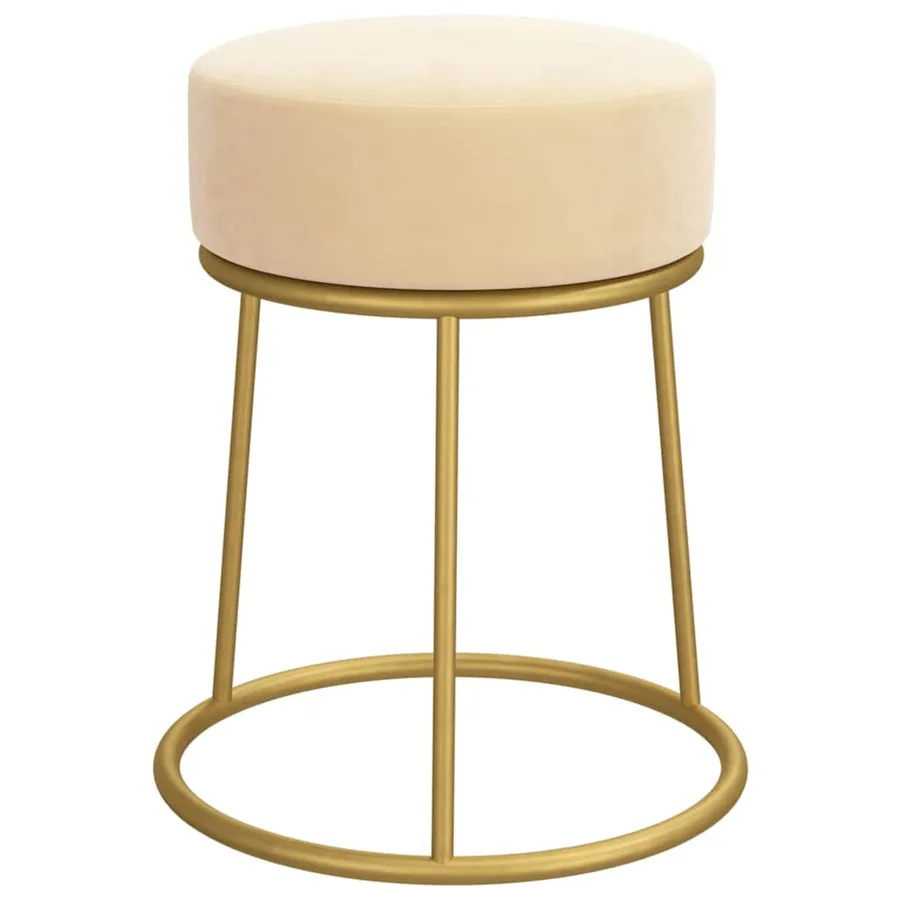 Tabouret rond Abricot Velours - 3