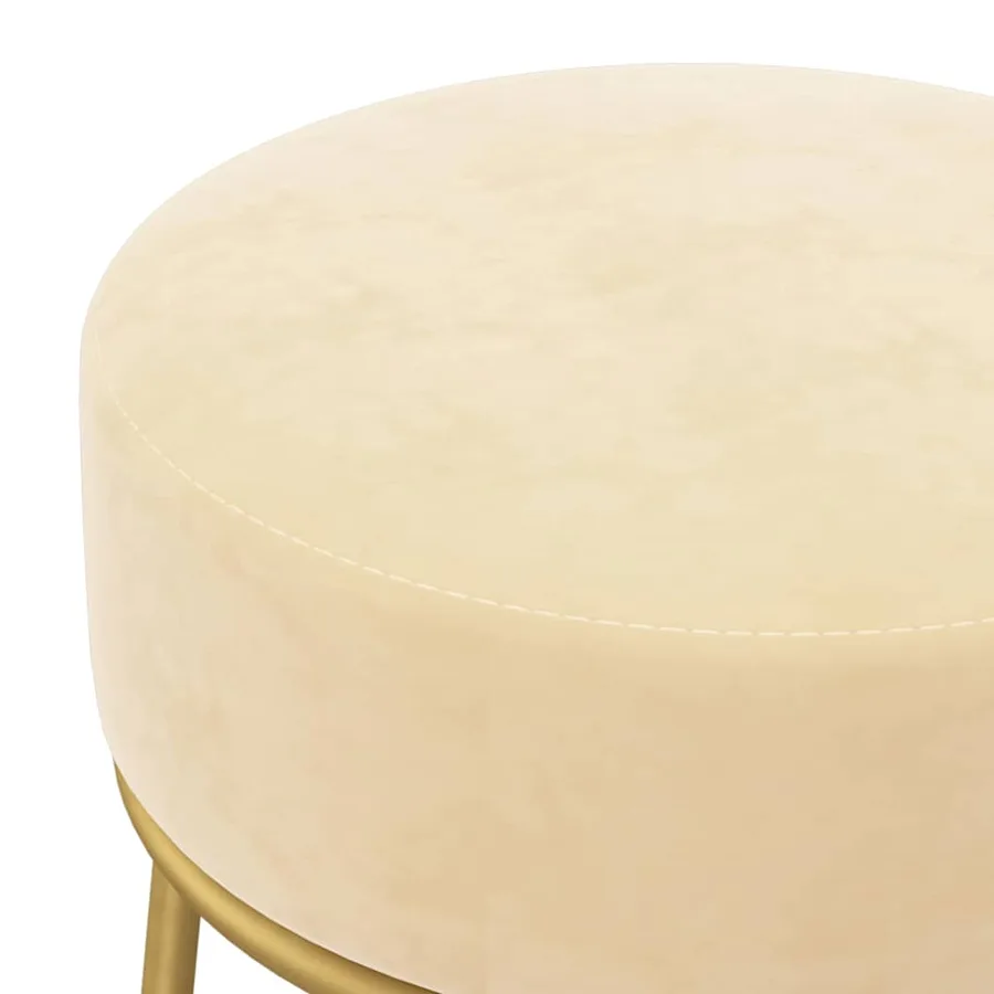Tabouret rond Abricot Velours - 4