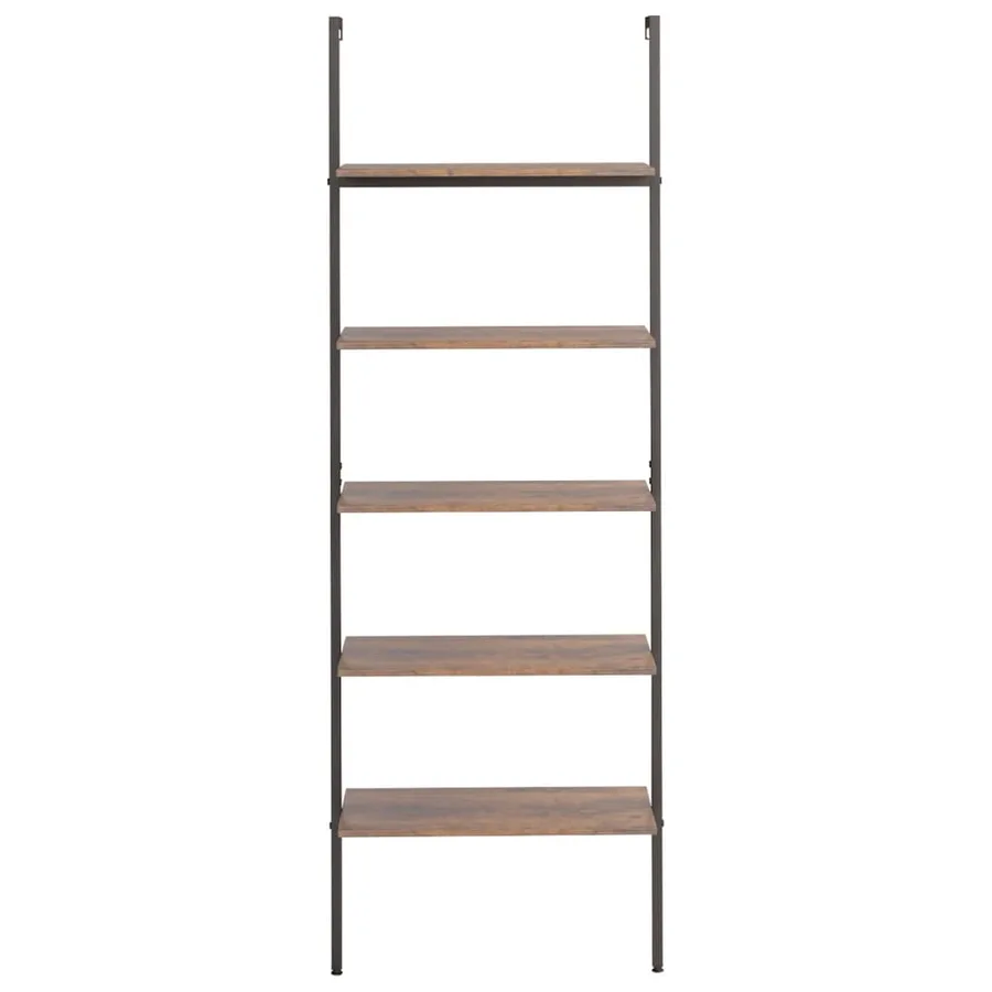 Étagère inclinée à 5 niveaux Marron foncé et noir 64x35x185 cm - 3