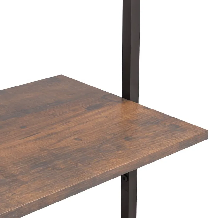 Étagère inclinée à 5 niveaux Marron foncé et noir 64x35x185 cm - 6