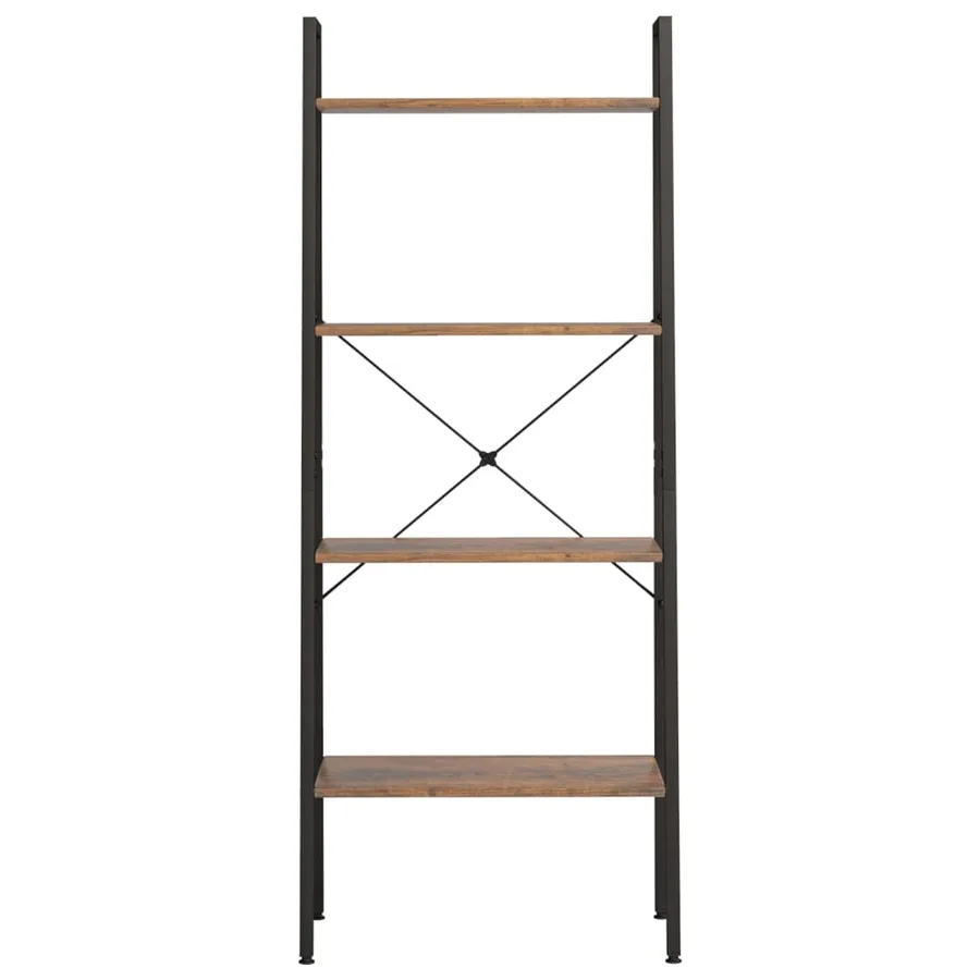 Étagère sur pied 4 niveaux Marron foncé et noir 56x35x140 cm - 3