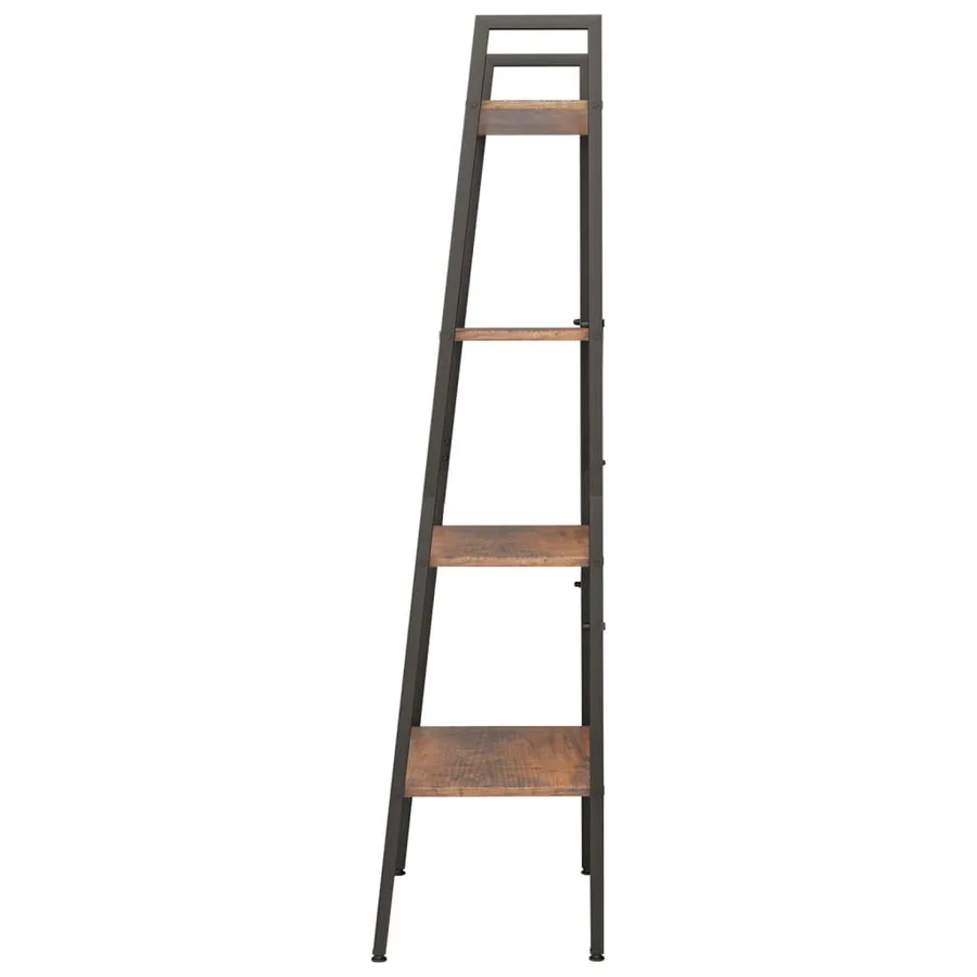 Étagère sur pied 4 niveaux Marron foncé et noir 56x35x140 cm - 4