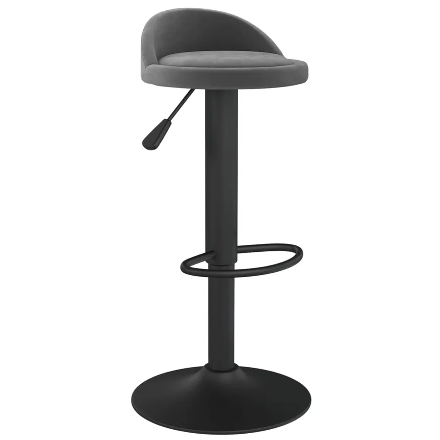 Tabourets de bar lot de 2 gris foncé velours - 3