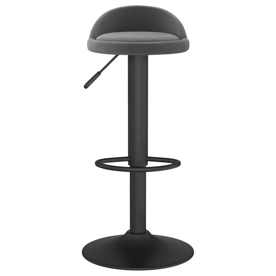 Tabourets de bar lot de 2 gris foncé velours - 4
