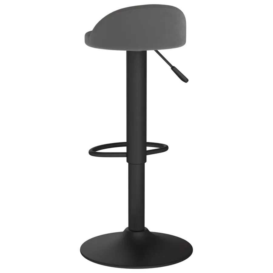 Tabourets de bar lot de 2 gris foncé velours - 6