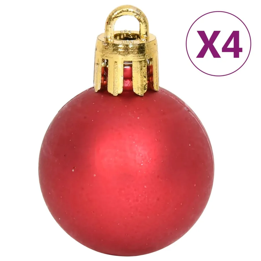 Ensemble de boules de Noël 64 pcs Rouge et blanc - 10