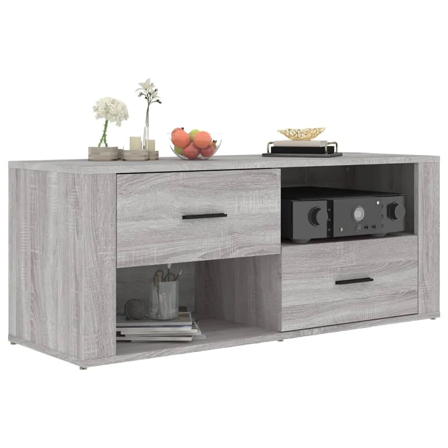 Meuble TV Sonoma gris 100x35x40 cm Bois d'ingénierie - 4