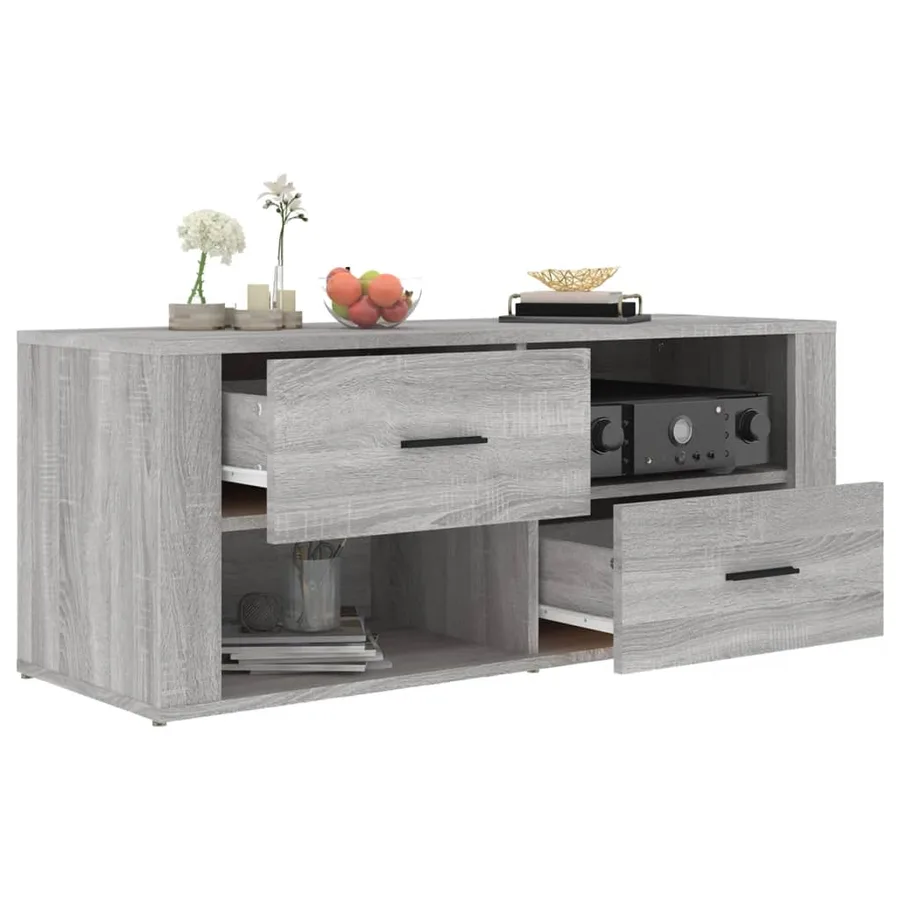 Meuble TV Sonoma gris 100x35x40 cm Bois d'ingénierie - 5
