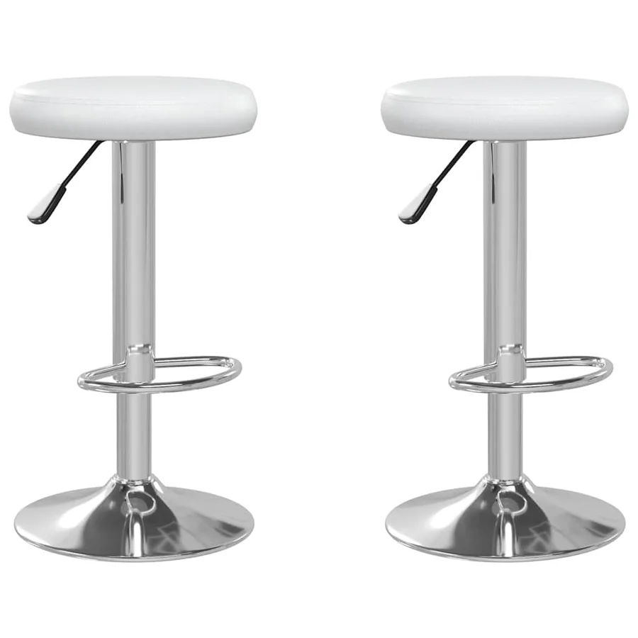 Tabourets de bar lot de 2 Blanc Similicuir - 2