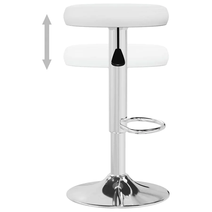 Tabourets de bar lot de 2 Blanc Similicuir - 6