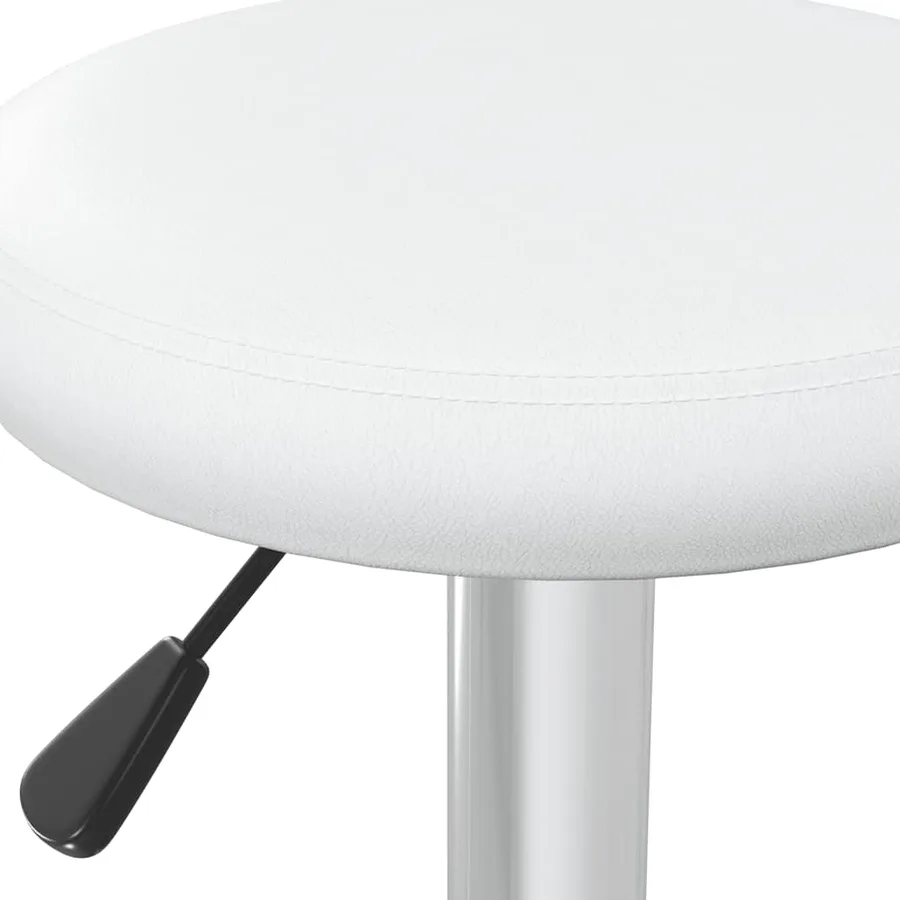Tabourets de bar lot de 2 Blanc Similicuir - 7