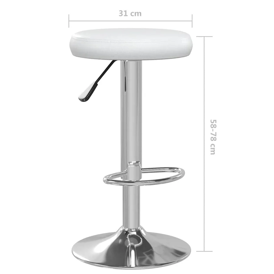 Tabourets de bar lot de 2 Blanc Similicuir - 9
