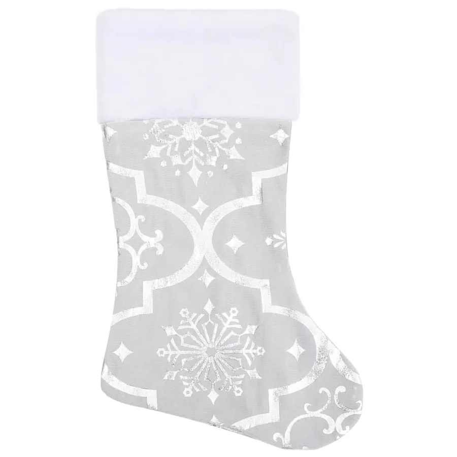 Jupe de sapin de Noël de luxe avec chaussette Blanc 122cm Tissu - 4