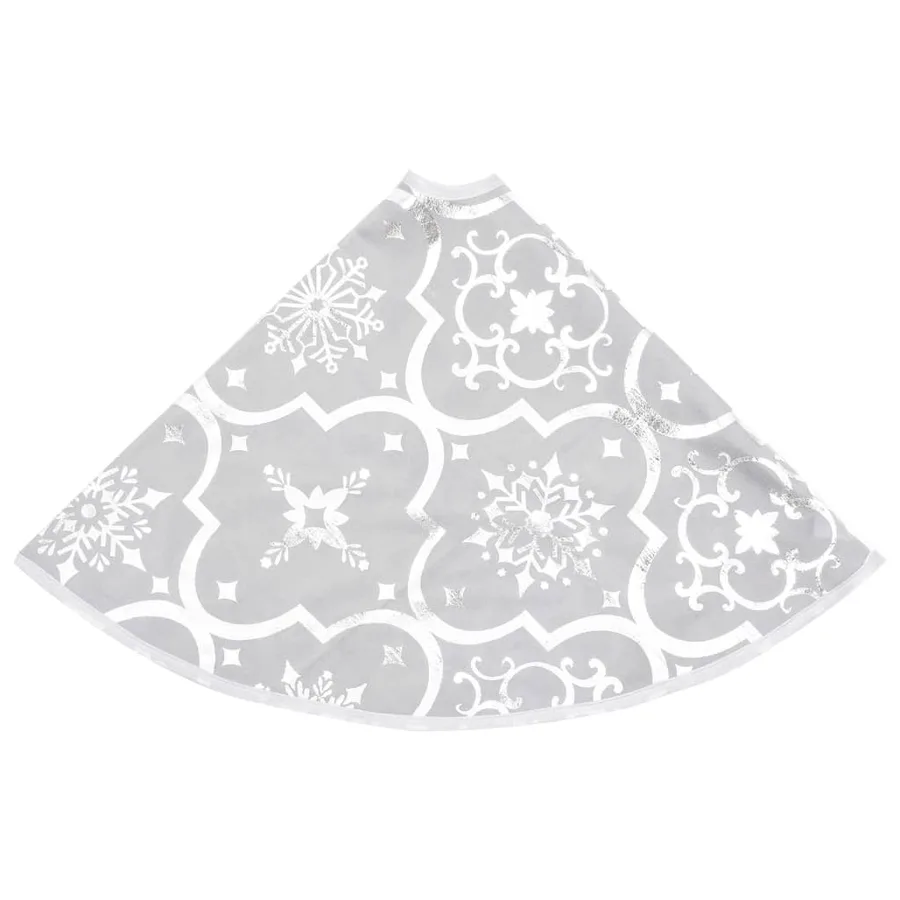 Jupe de sapin de Noël de luxe avec chaussette Blanc 122cm Tissu - 5