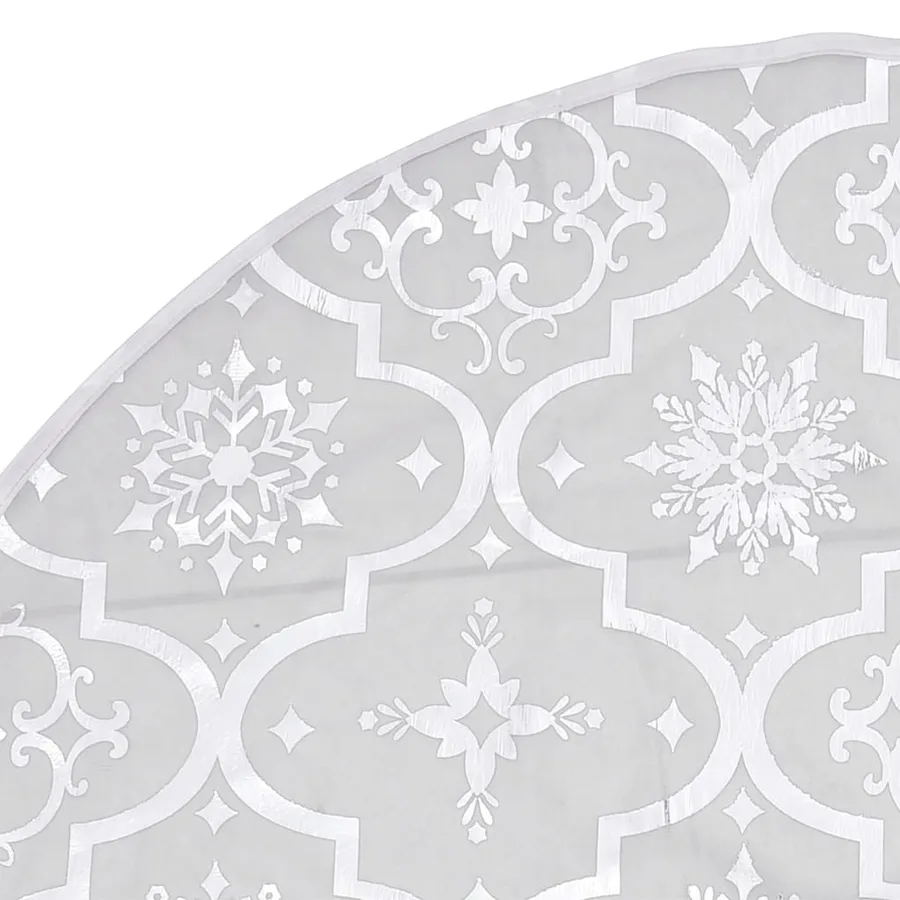 Jupe de sapin de Noël de luxe avec chaussette Blanc 122cm Tissu - 6
