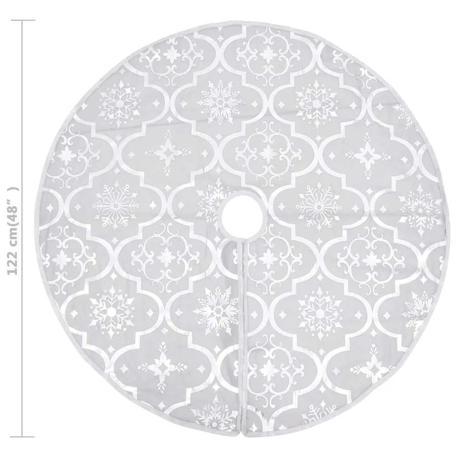 Jupe de sapin de Noël de luxe avec chaussette Blanc 122cm Tissu - 8