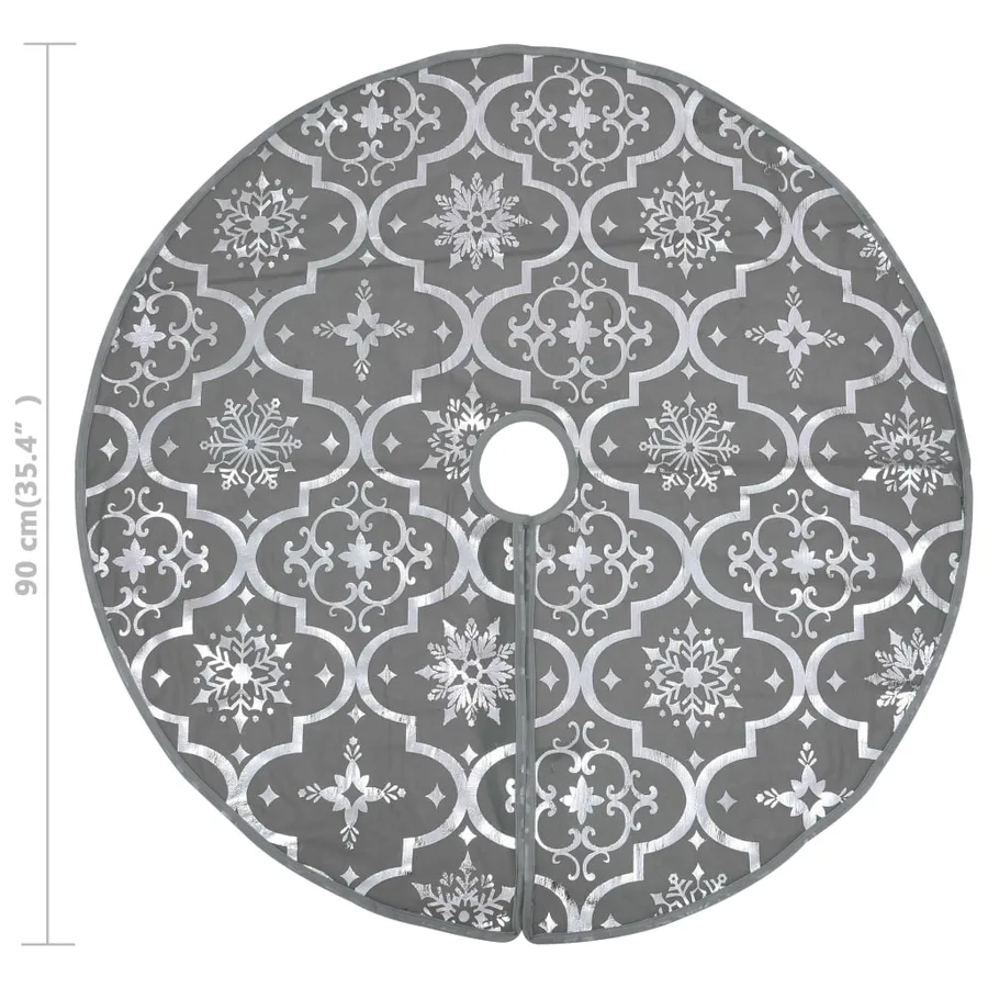 Jupe de sapin de Noël de luxe avec chaussette Gris 90 cm Tissu - 8