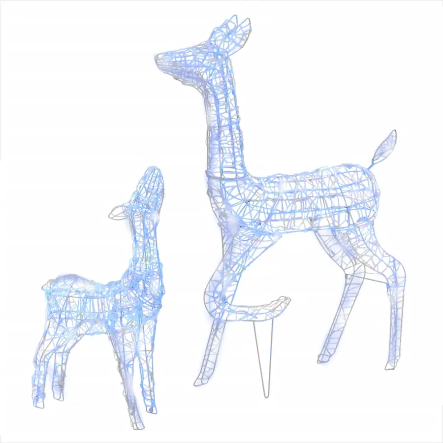 Famille de rennes de décoration Acrylique 160 LED bleu - 2