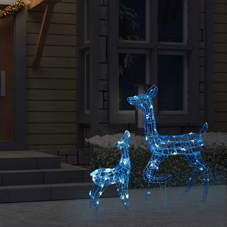 Famille de rennes de décoration Acrylique 160 LED bleu - 3