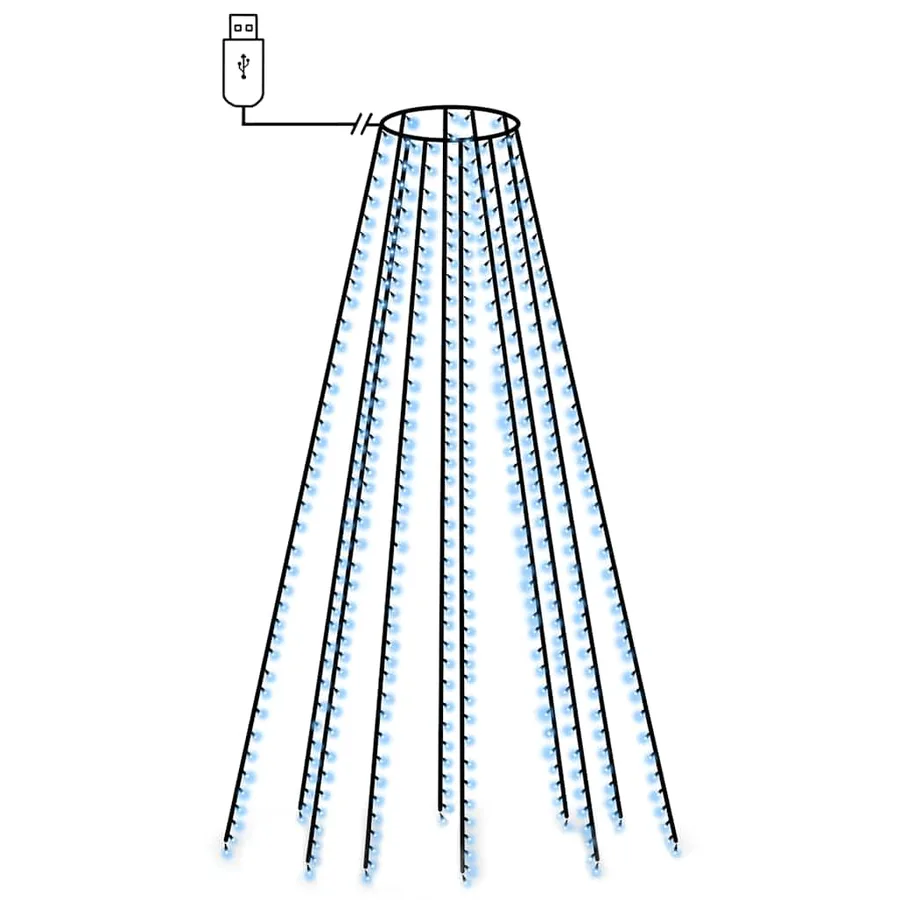 Guirlande lumineuse d'arbre de Noël 400 LED Bleu 400 cm - 2