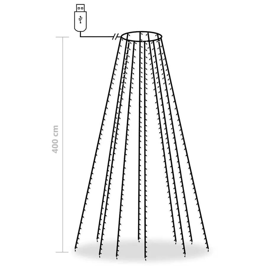 Guirlande lumineuse d'arbre de Noël 400 LED Bleu 400 cm - 8