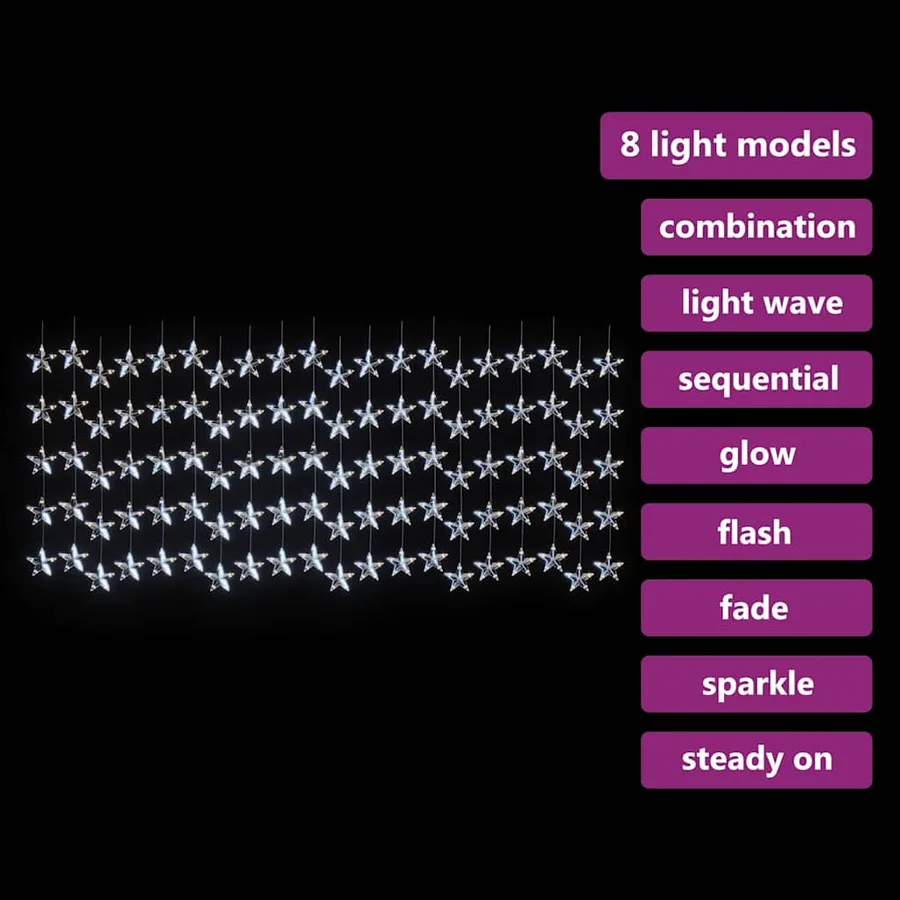 Guirlande lumineuse à étoiles LED 500 LED Blanc 8 fonctions - 3