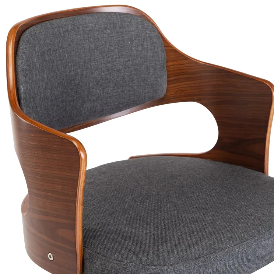 Chaises pivotantes à manger lot de 2 gris bois courbé et tissu - 7