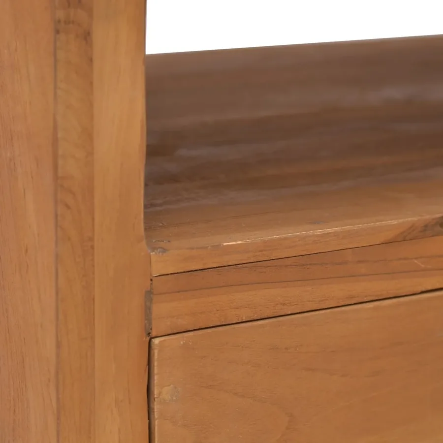 Meuble TV avec roues 80x50x42 cm Bois de teck solide - 7