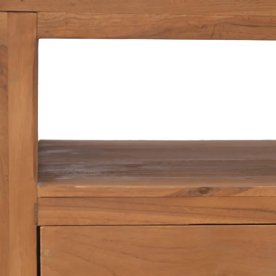 Meuble TV avec roues 80x50x42 cm Bois de teck solide - 8