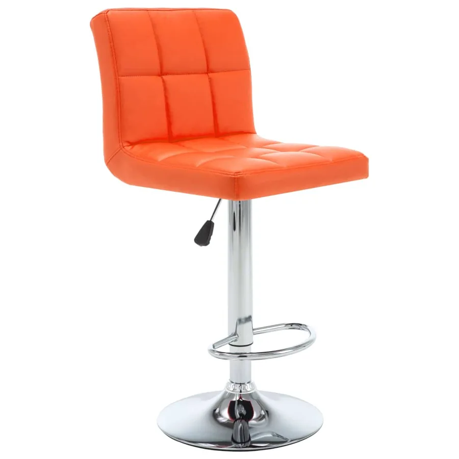 Tabourets de bar lot de 2 orange similicuir - 2
