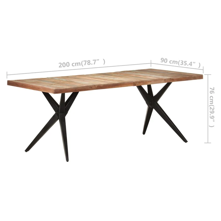 Table à manger 200x90x76 cm Bois de récupération massif - 6
