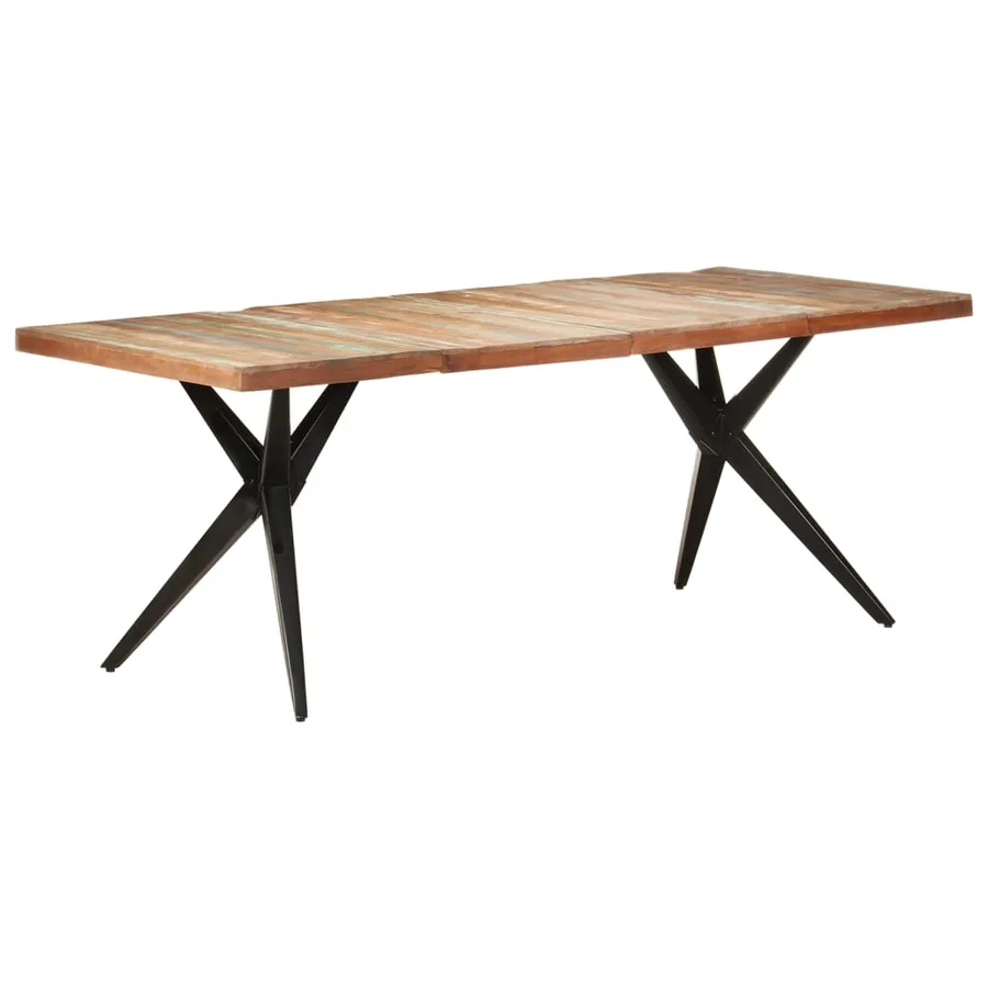 Table à manger 200x90x76 cm Bois de récupération massif - 7