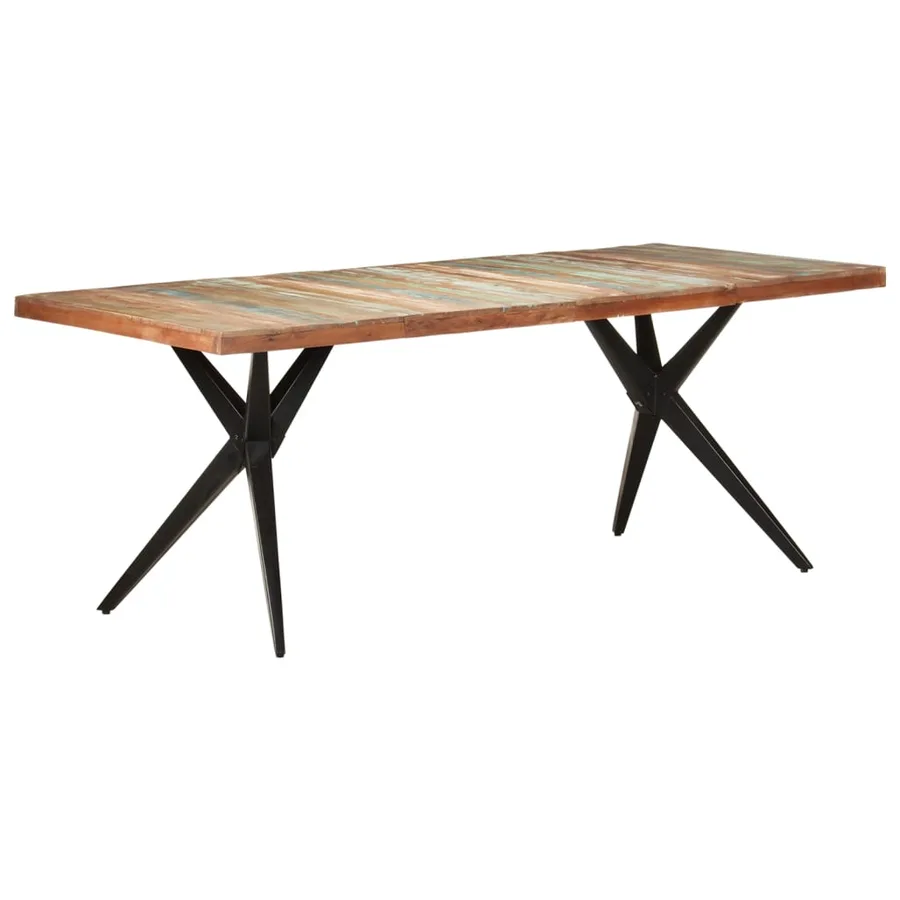 Table à manger 200x90x76 cm Bois de récupération massif - 8