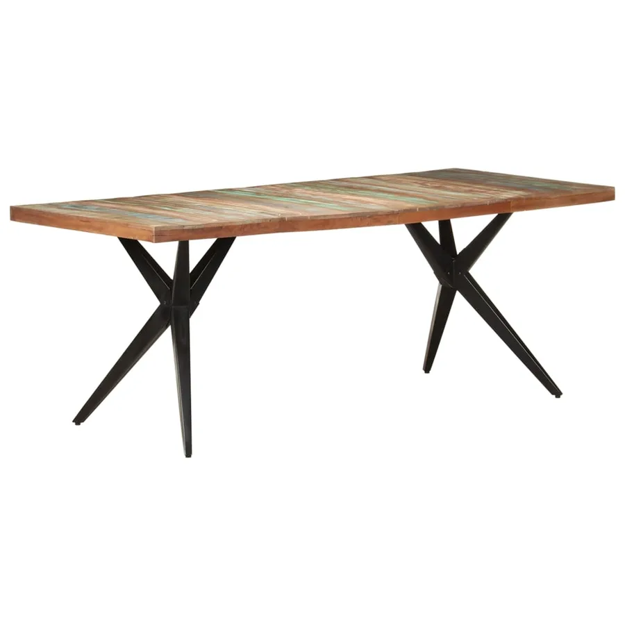 Table à manger 200x90x76 cm Bois de récupération massif - 9
