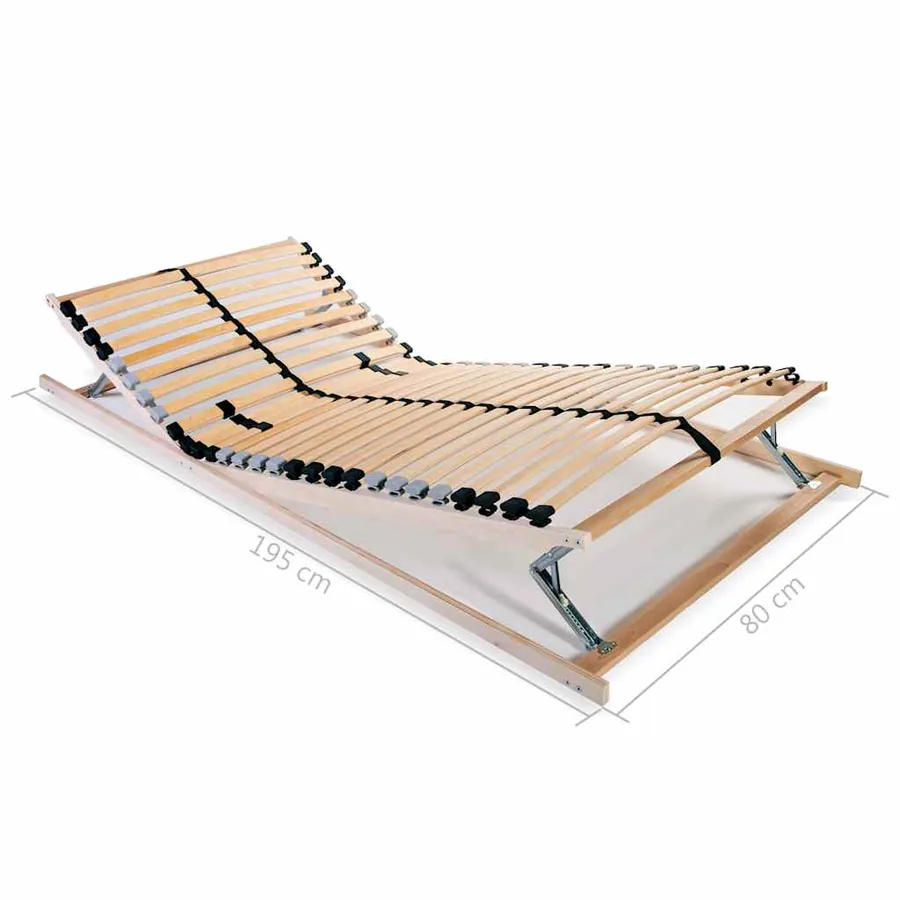 Sommier à lattes sans matelas avec 28 lattes 7 zones 80x200 cm - 9