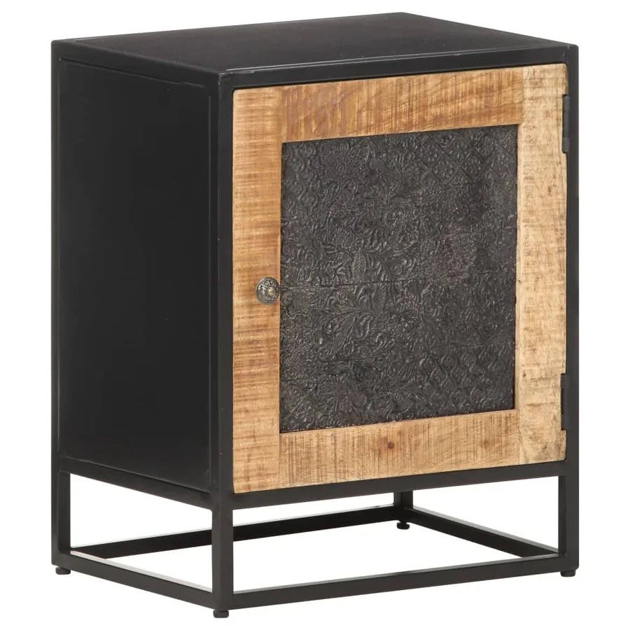 Table de chevet 40x30x50 cm Bois de manguier brut - 9