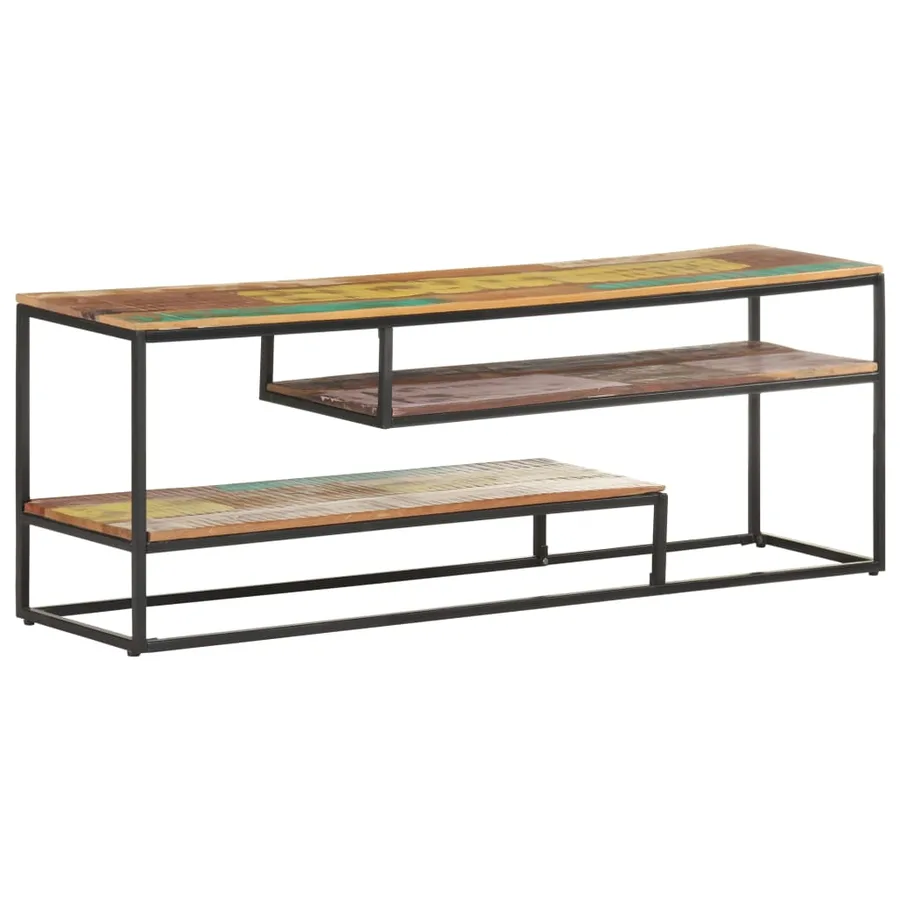 Meuble TV 130x30x45 cm Bois de récupération massif - 12