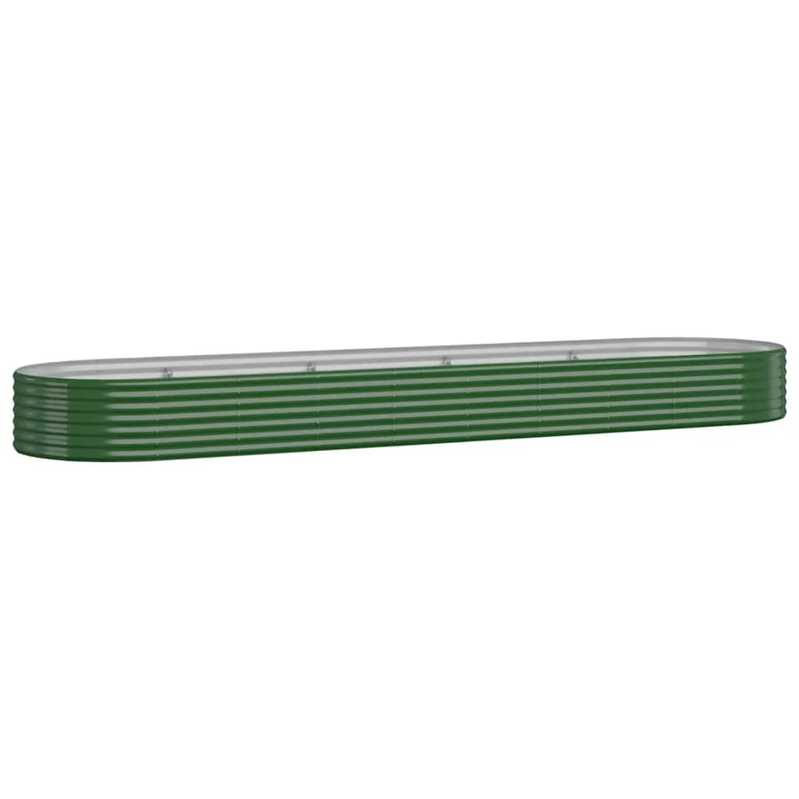Lit surélevé de jardin Acier galvanisé 396x100x36cm Vert - 2