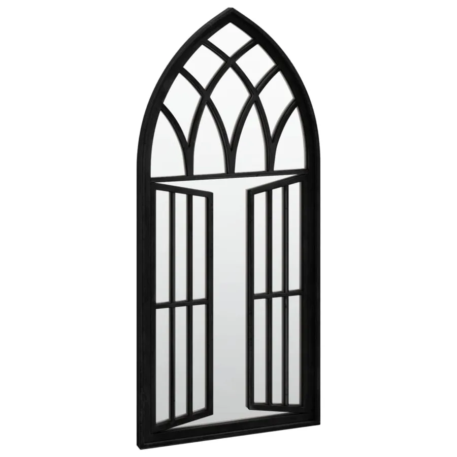Miroir de jardin Noir 100x45 cm Fer pour utilisation extérieure - 3