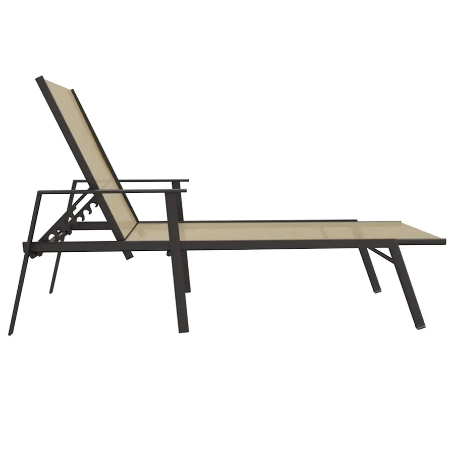 Chaise longue acier et tissu textilène crème - 4