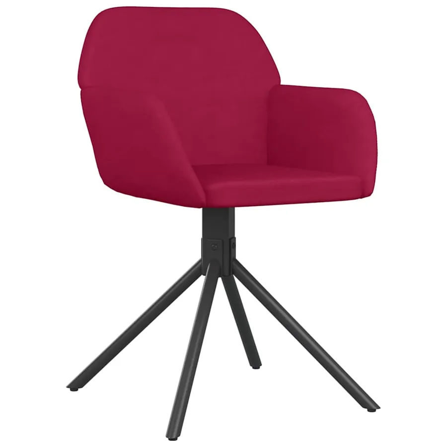 Chaises pivotantes à manger lot de 2 Rouge bordeaux Velours - 3