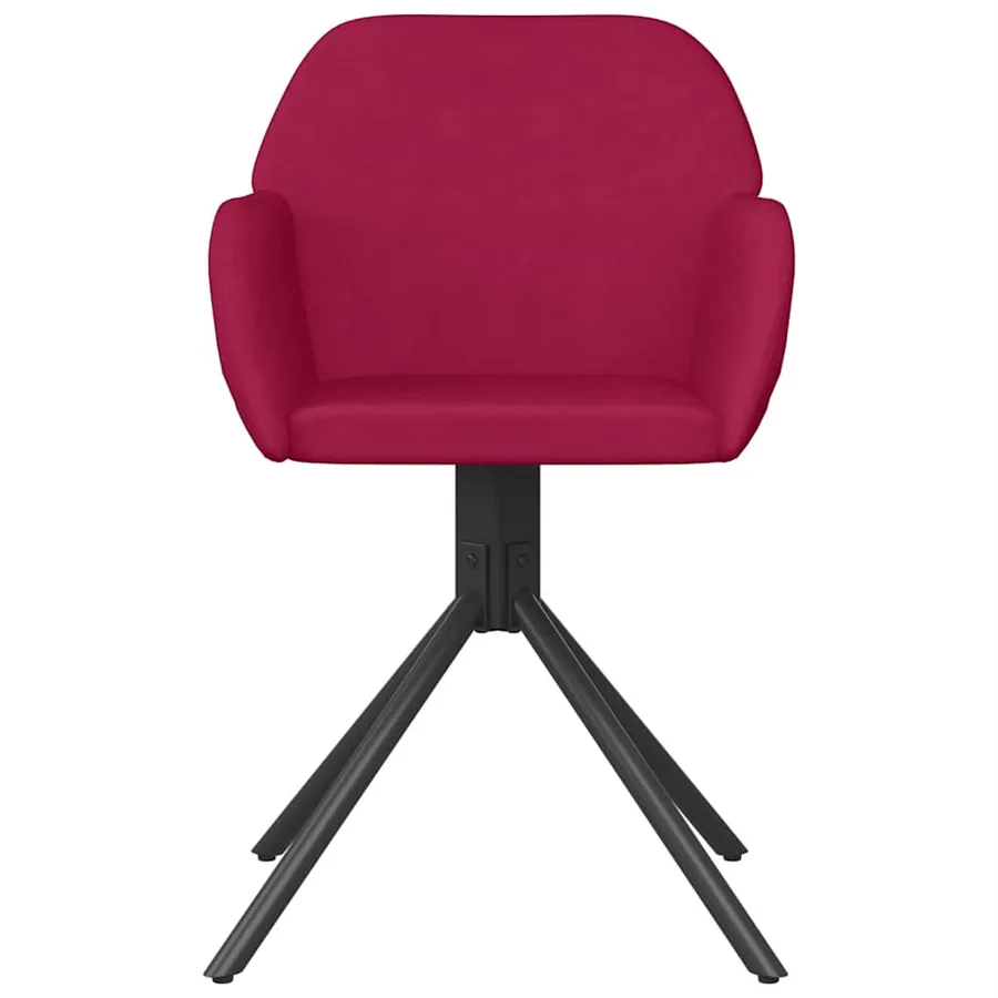 Chaises pivotantes à manger lot de 2 Rouge bordeaux Velours - 4