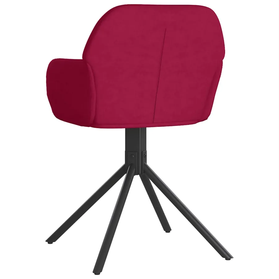 Chaises pivotantes à manger lot de 2 Rouge bordeaux Velours - 6