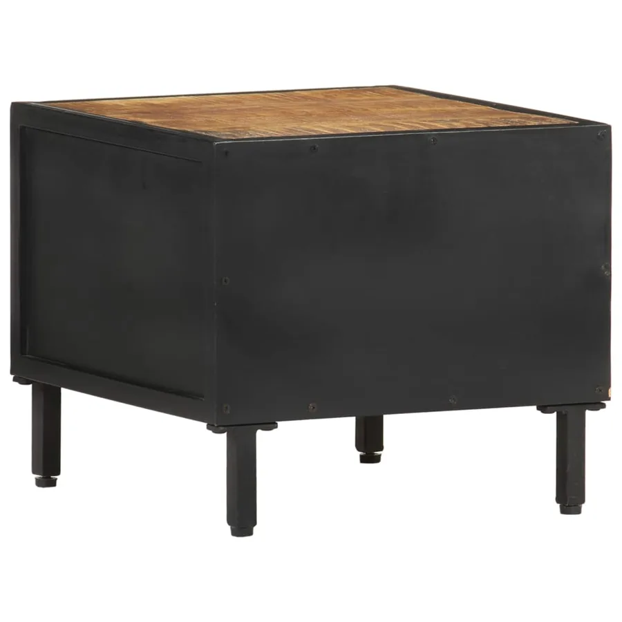 Table de chevet 40x40x35 cm Bois de manguier brut - 4