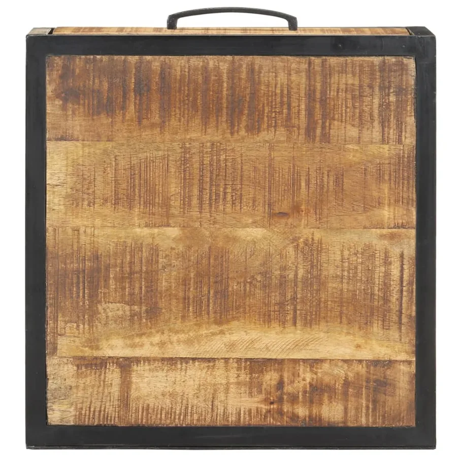 Table de chevet 40x40x35 cm Bois de manguier brut - 5